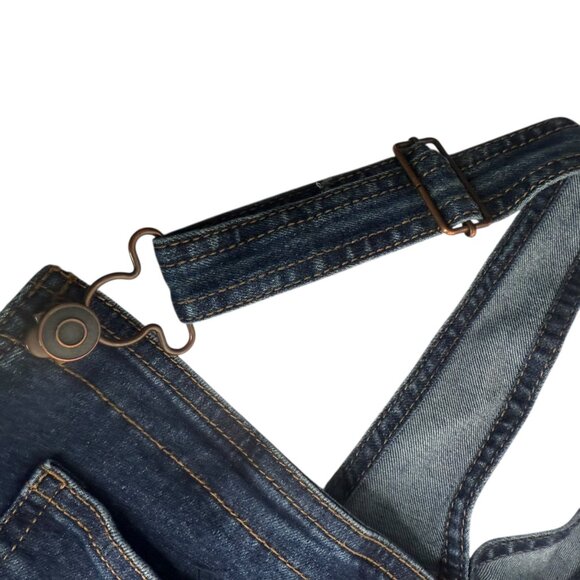 No Boundaries Blue Denim Overall with Adjustable Straps - Picture 4 of 9